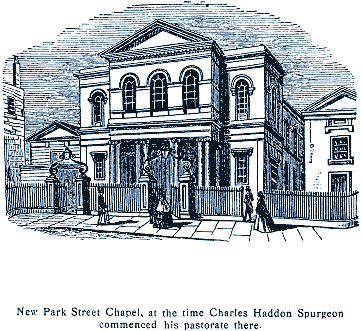 New Park Street Chapel, at the time Charles Haddon Spurgeon commenced his pastorate there.
