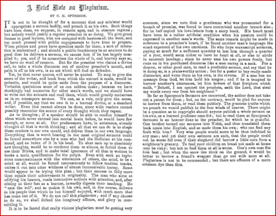 Spurgeon on Plagiarism