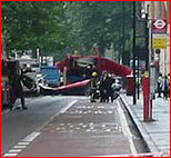 Bombed bus at Russell Square (near the British Museum)