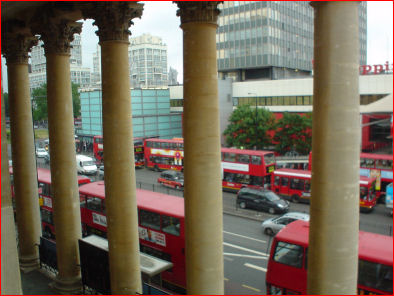 Buses queuing at Elephant & Castle