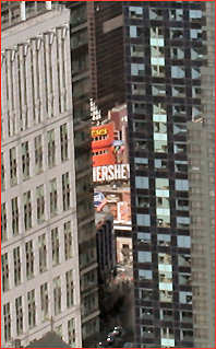 A corner of Times Square from the Empire State Building