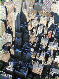 The Empire State Building's shadow from the top