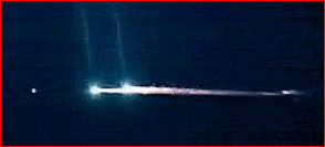 The Soyuz capsule streaks through the upper atmosphere