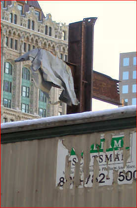 The cross formed by girders that was left standing after the World Trade Center collapse